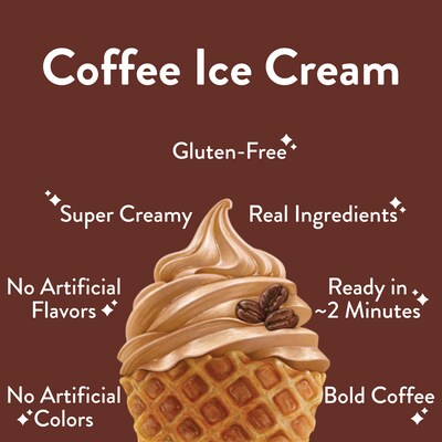 ColdSnap Premium Coffee Ice Cream Mix, Single Serve Pods, 12 Pods/Pack, COLDSNAP MACHINE REQUIRED (600089)