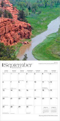 2026 BrownTrout Wyoming National Parks & Monuments 12" x 12" Monthly Wall Calendar (9798330706419)