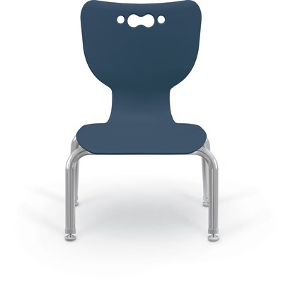 MooreCo 10" Hierarchy Student Chair with 4 Legs, Navy/Chrome Base (703673561785)