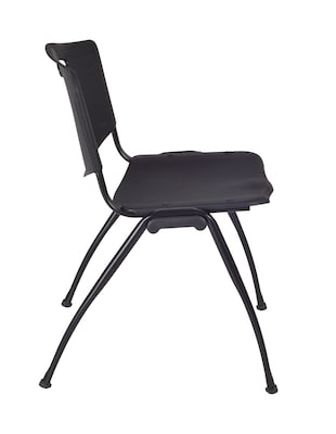 Regency Kobe 84" Flip Top Mobile Grey Training Table & 3 'M' Stack Chairs, Black (MKFT8424GY47BK)