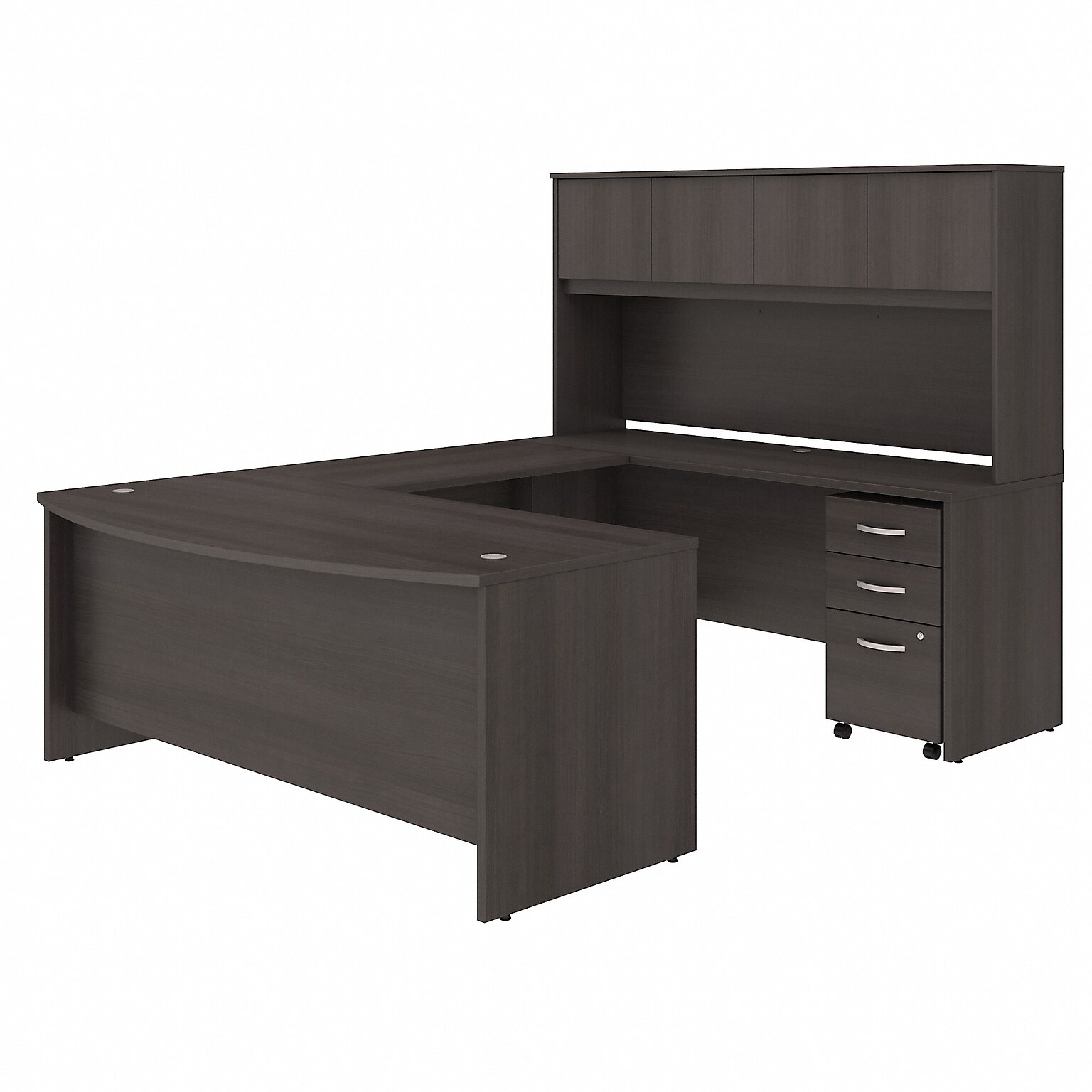 Bush Business Furniture Studio C 72W U Shaped Desk with Hutch and Mobile File Cabinet, Storm Gray (STC003SG)