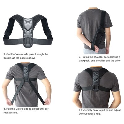 Extreme Fit Nylon Posture Corrector Back Support, Large (EF-GROPC-L)