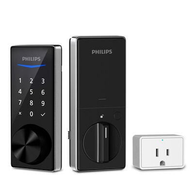 Philips Bluetooth Touchscreen Smart Deadbolt with Wi-Fi Bridge & Handle – Satin Nickel