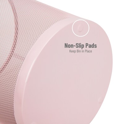 Mind Reader Metal Mesh Trash Can Without Lid, 4.4 Gallon, Pink, 2/Pack (2CIRGA-PNK)