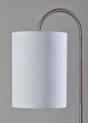 Adesso Amira 64"H Brushed Steel Floor Lamp with Drum Shade (4062-22)