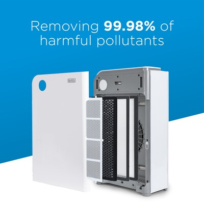 Black & Decker Replacement 2-Piece HEPA + Carbon Air Purifier Filter, 16.7" x 12.9" x 0.8" (AF3)