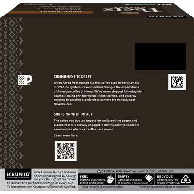 Peet's Coffee Major Dickason's Blend Single-Serve Keurig® K-Cup® Pods, Dark Roast, 40/Box (373354)