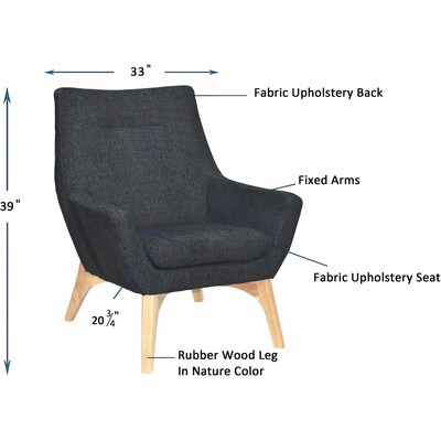 Lorell Quintessence Collection Upholstered Guest Chair with Lumbar Support, Black (LLR68958)