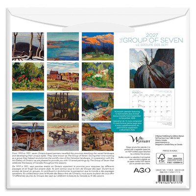 2027 BrownTrout The Group of Seven AGO 8.5 x 8.5 Monthly Wall Calendar, Assorted Colors (9781525617775)