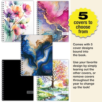 2027 Excello Brands Essential 8.5 x 11 Monthly Planner, Paperboard Cover, Multicolored (NRY27-ESN811-F5)