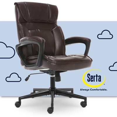 Serta Hannah I Ergonomic Bonded Leather Swivel Executive Chair, Biscuit (43670G)