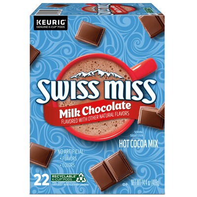 Swiss Miss Milk Chocolate Hot Cocoa, 0.65 oz. Keurig® K-Cup® Pods, 22/Box (1252)