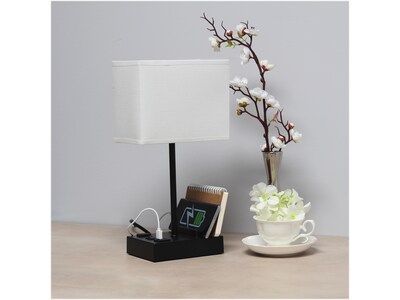 Simple Designs LED Multiuse Table Lamp, Black/White (LT1110-WOB)