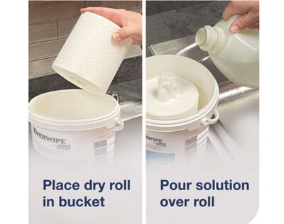 Tork Everwipe Chem-Ready Wiping Rolls, 1-Ply, 12" x 10.5", White, 90 Sheets/Roll, 6 Rolls/Carton (TRK192841)