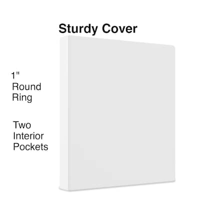 1 Simply™ View Binders with Round Rings, White
