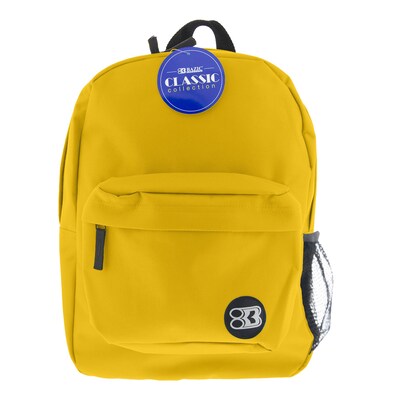 Bazic Classic Kids Laptop Compatible Backpack, Medium, Mustard Yellow, 2/Bundle (BAZ1062-2)