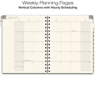 2027 Excello Brands 7.8" x 9" Weekly & Monthly Standard Planner, Paperboard Cover, Frosted (ESPL-CY27-79)