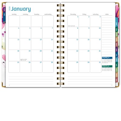 2026 Global Printed Products 5.5" x 8" Weekly & Monthly Planner, Paperboard Cover, Rainbow Floral (FSHN-CY26-58-53)