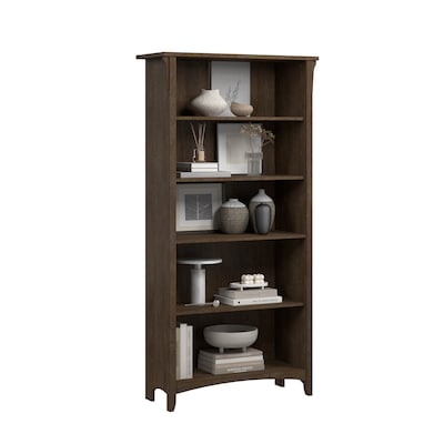 Bush Furniture Salinas 5-Shelf 63H Bookcase, Ash Brown (SAB132ABR-03)