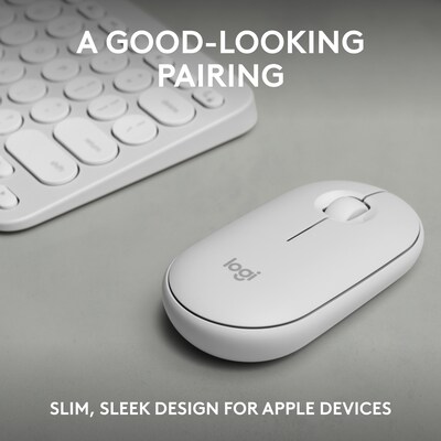 Logitech Pebble 2 Wireless Ergonomic Keyboard and Optical Mouse Combo for Mac, Tonal White (920-0122