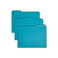 Smead File Folder, 3 Tab, Letter Size, Teal, 100/Box (10291)