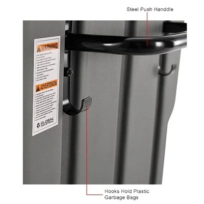 Global Industrial Standard Duty Plastic Tilt Truck, 1 Cu. Yd. Capacity, 1000 Lbs. Capacity, Gray (501600)