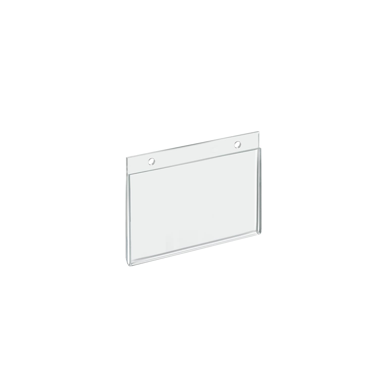 Azar Displays Clear Acrylic Wall Hanging Frame 5 Wide x 3.5 High Horizontal/Landscape, 10-Pack (162725)