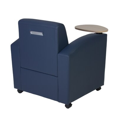 Regency Nova Tablet Arm Chair with Storage, Navy Blue/Noble Oak (7701NOBE)