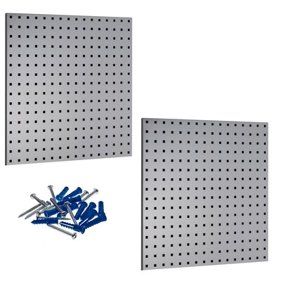Triton Products LocBoard 24 x 24 x 9/16 Steel Square Hole Pegboards, 2/Set (LB1-G)