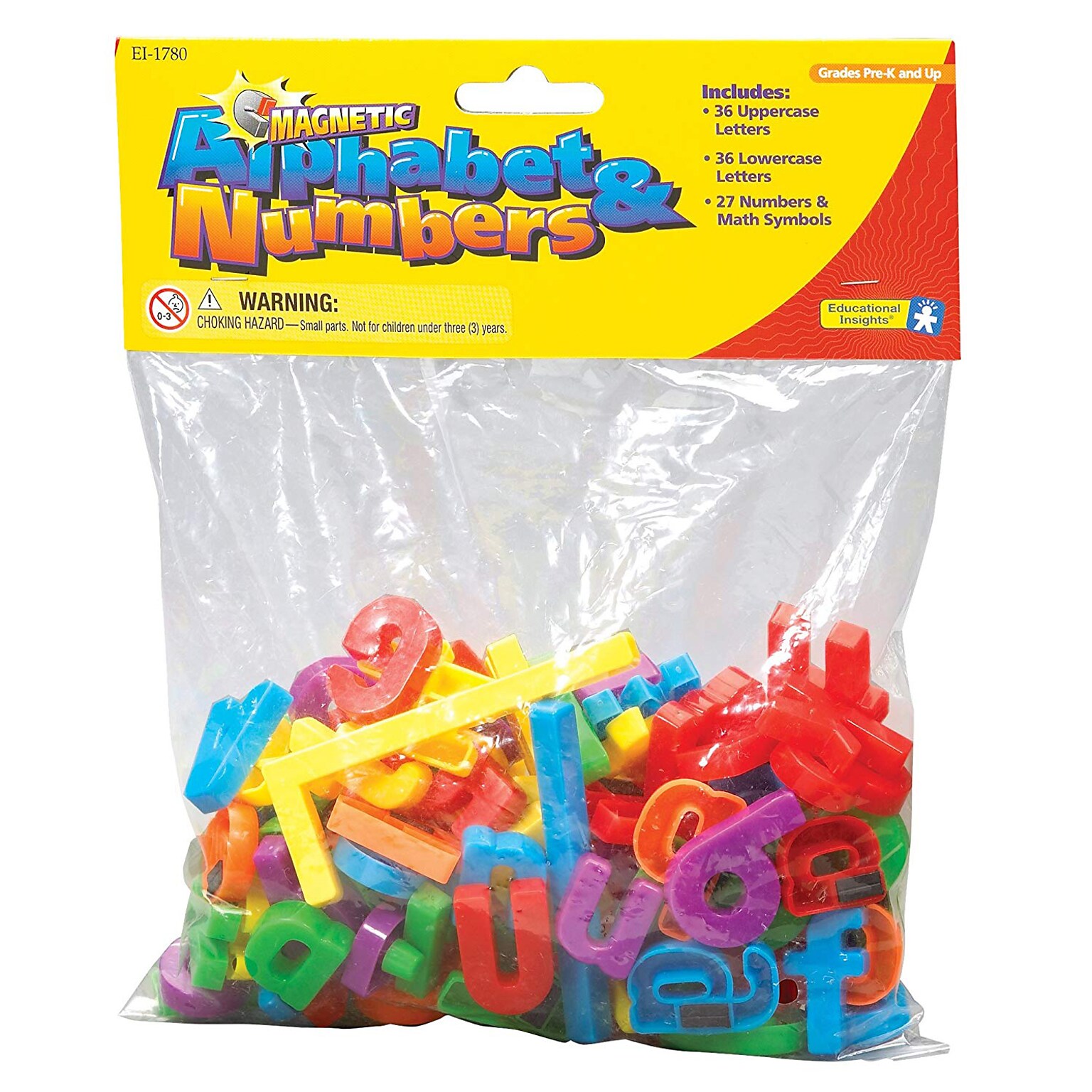 Educational Insights Plastic Magnetic Letters & Numbers, Multicolored, 99 Pieces/Pack, 2 Packs (EI-1780-2)