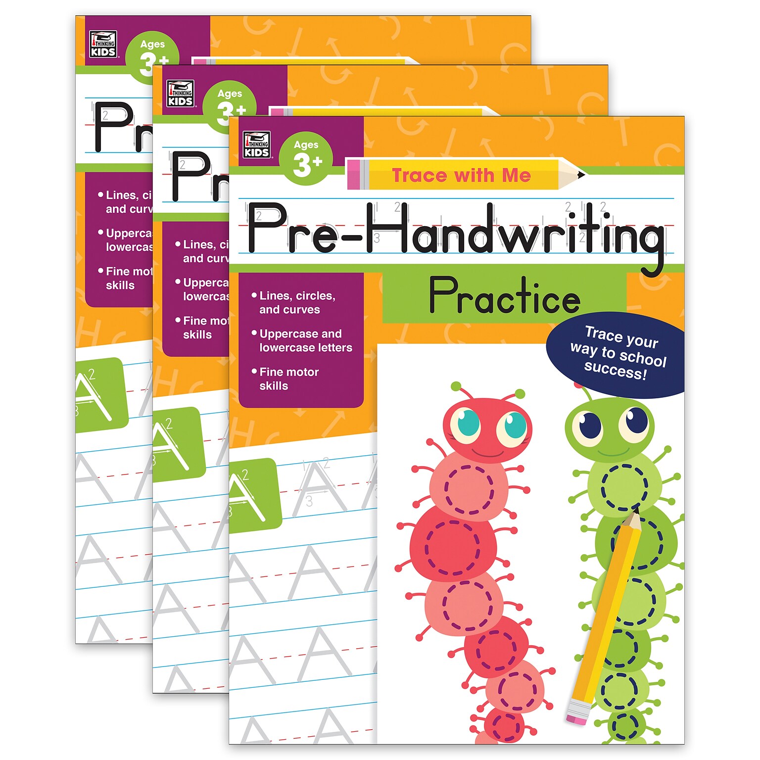 Thinking Kids Pre-Handwriting Practice, Grade Preschool-2 Activity Book, 3/Bundle (CD-705218-3)