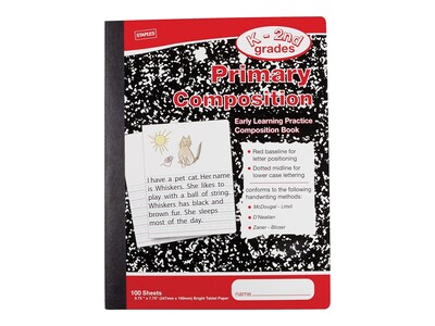 STAPLES Primary Composition Book, 9.75” x 7.5”, 12-Pack