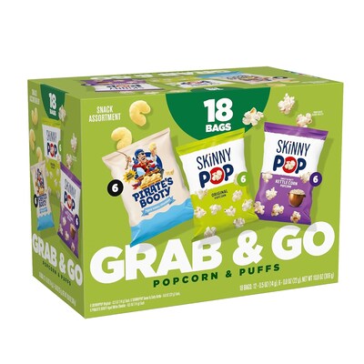 SkinnyPop, Kettle Corn, and Pirates Booty Snack Bags