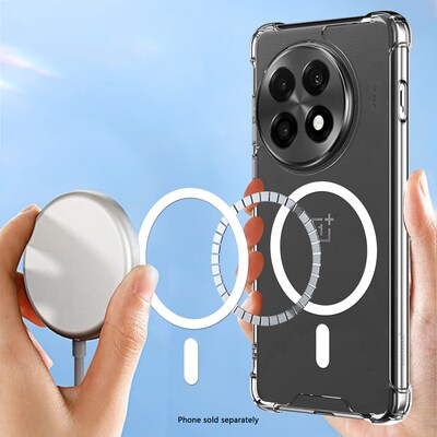 SaharaCase Venture Series MagSafe Wallet Case for OnePlus 13R, Shock Absorbing, Clear/Scorpion Black (CP00803)