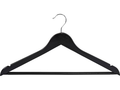 Honey-Can-Do Wood Nonslip Hanger, Black, 24/Pack (HNG-09406)