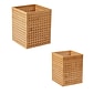 Mind Reader Lattice Collection Bamboo Wastepaper Basket Set, 1.9 and 2.6 Gallon, Brown (2LATGARB-BRN)