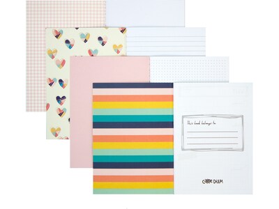 Carpe Diem Hearts 1-Subject Notebooks, 4.1" x 5.8", 16 Sheets, Assorted Colors, 4/Pack (9367-CD)