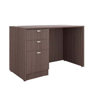 Boss Office Products 48"W Desk with Box/Box/File Pedestal, Driftwood (GROUP104-DW)