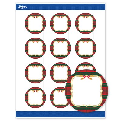 Avery Circle Multipurpose Labels, 2 Dia., White, 120/Pack (19479370512)