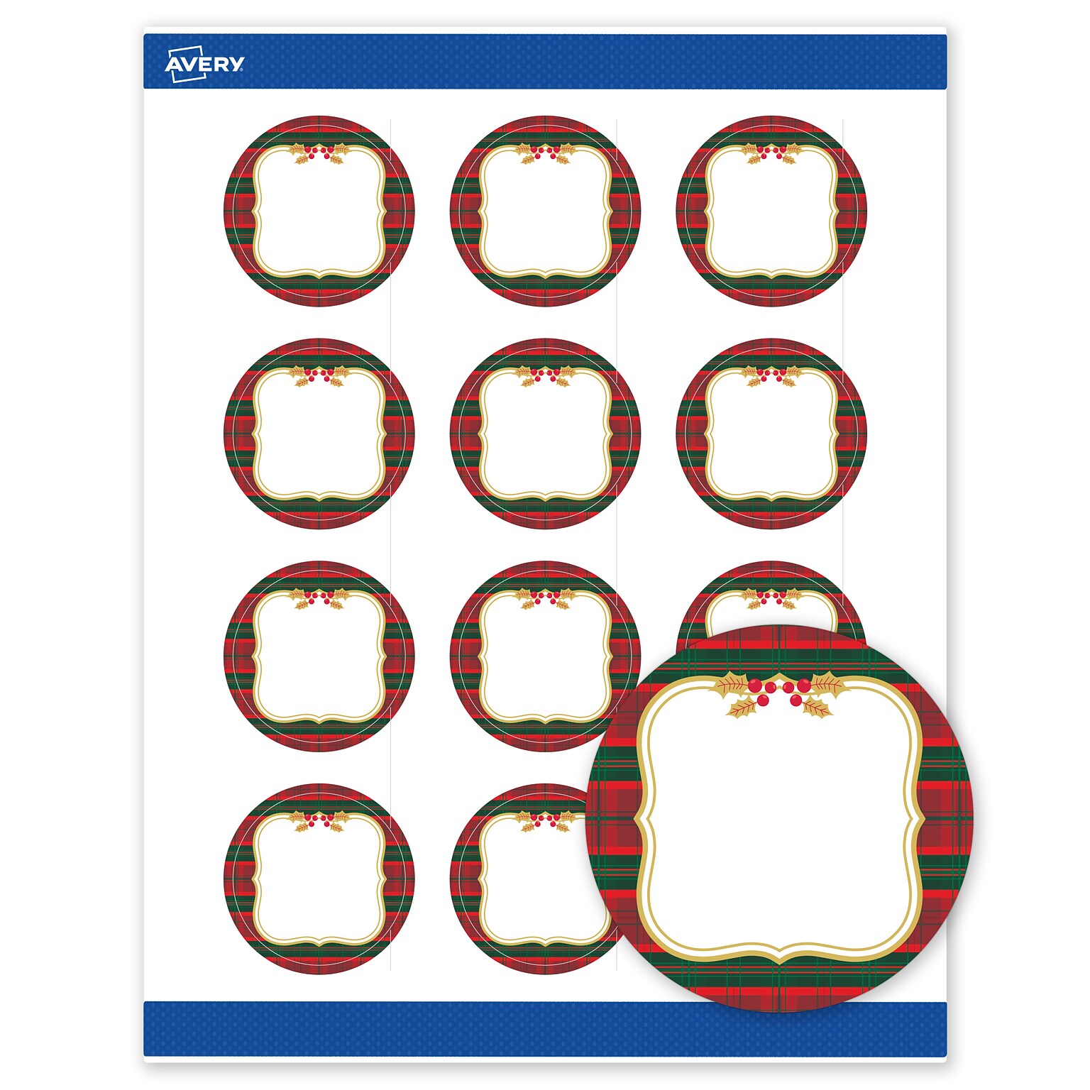 Avery Circle Multipurpose Labels, 2 Dia., White, 120/Pack (19479370512)