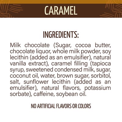 Awake Caffeinated Caramel Milk Chocolate Bites, 0.58 oz., 50 Pieces/Box (00453U)