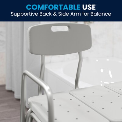 Flash Furniture Adjustable Bath & Shower Transfer Bench, White (DCHY3510LWH)