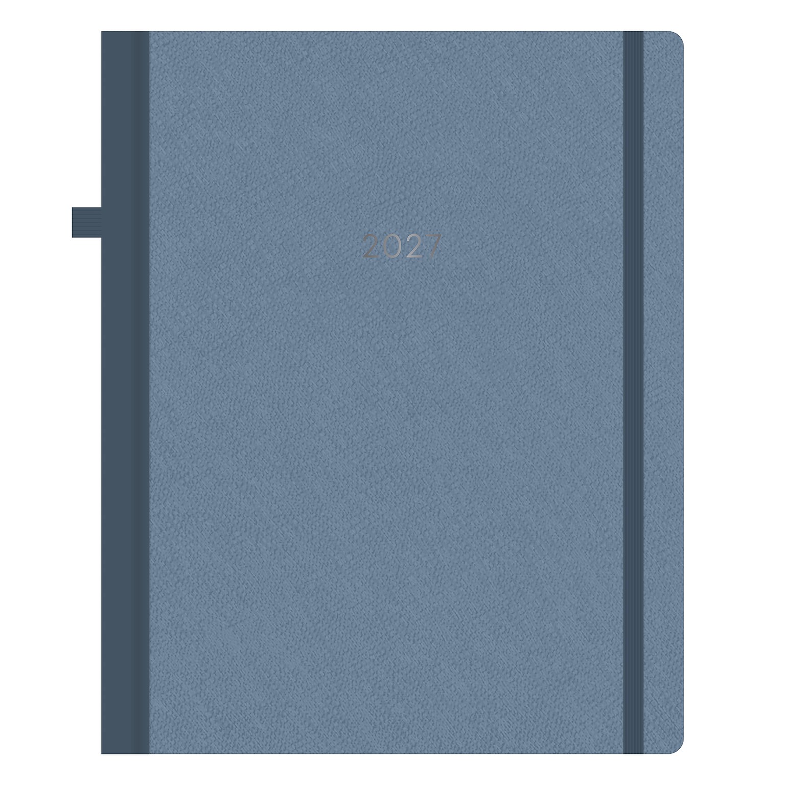 2027 Blue Sky Fabric 8 x 10 Calendar Year Weekly & Monthly Standard Planner, Fabric Cover, Steel Blue (159443)