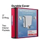 Staples® Better 3 3 Ring View Binder with D-Rings, Red (18367)