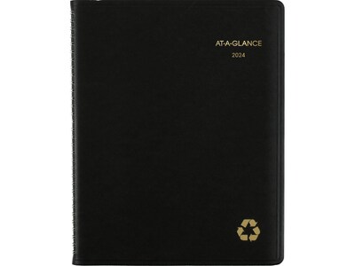 2024 AT-A-GLANCE 8.25 x 11 Weekly & Monthly Appointment Book Planner, Black (70-950G-05-24)