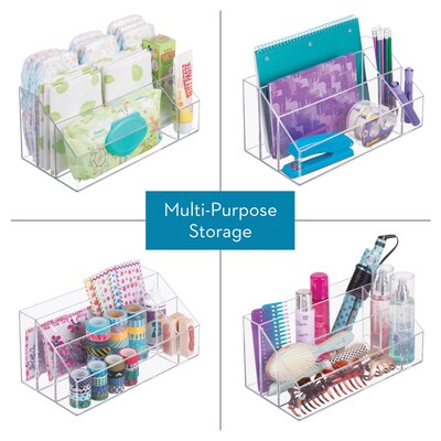 iDESIGN 5-Compartment Plastic Drawer Organizer, Clear, 2 Piece (29107M2)