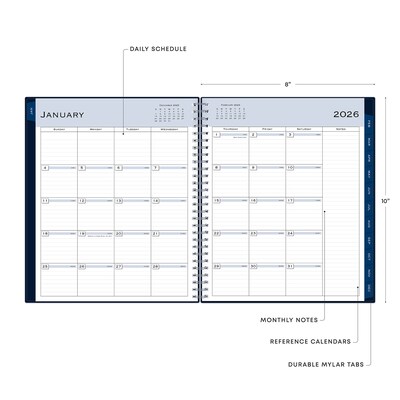 2026 Blue Sky Passages/Solid Navy 8" x 10" Monthly Personal Planner (148660-26)