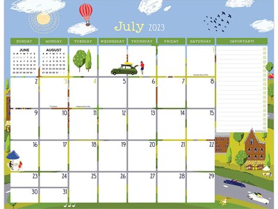 2023-2024 TF Publishing Folk Love 22 x 17 Academic Monthly Desk Pad Calendar (AY24-8204)