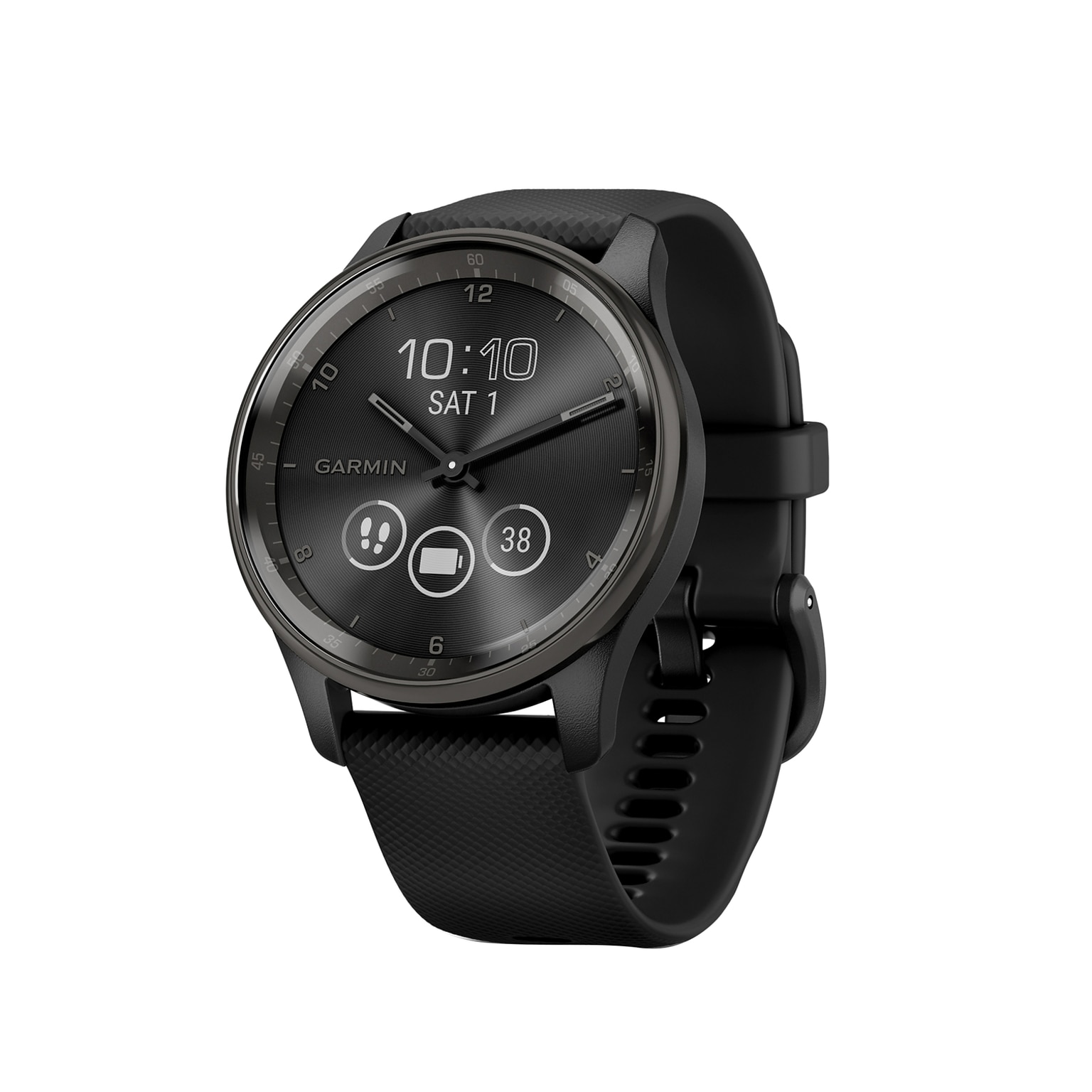 Garmin vívomove Trend Smartwatch, 40.4mm, Black Silicone Band (010-02665-00)