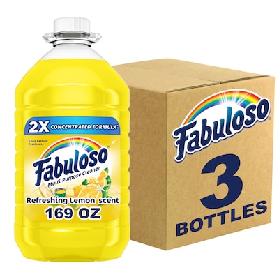 Fabuloso Multi-Purpose Cleaner, Refreshing Lemon Scent, 169 Fl. Oz., 3/Carton (61037885CT)